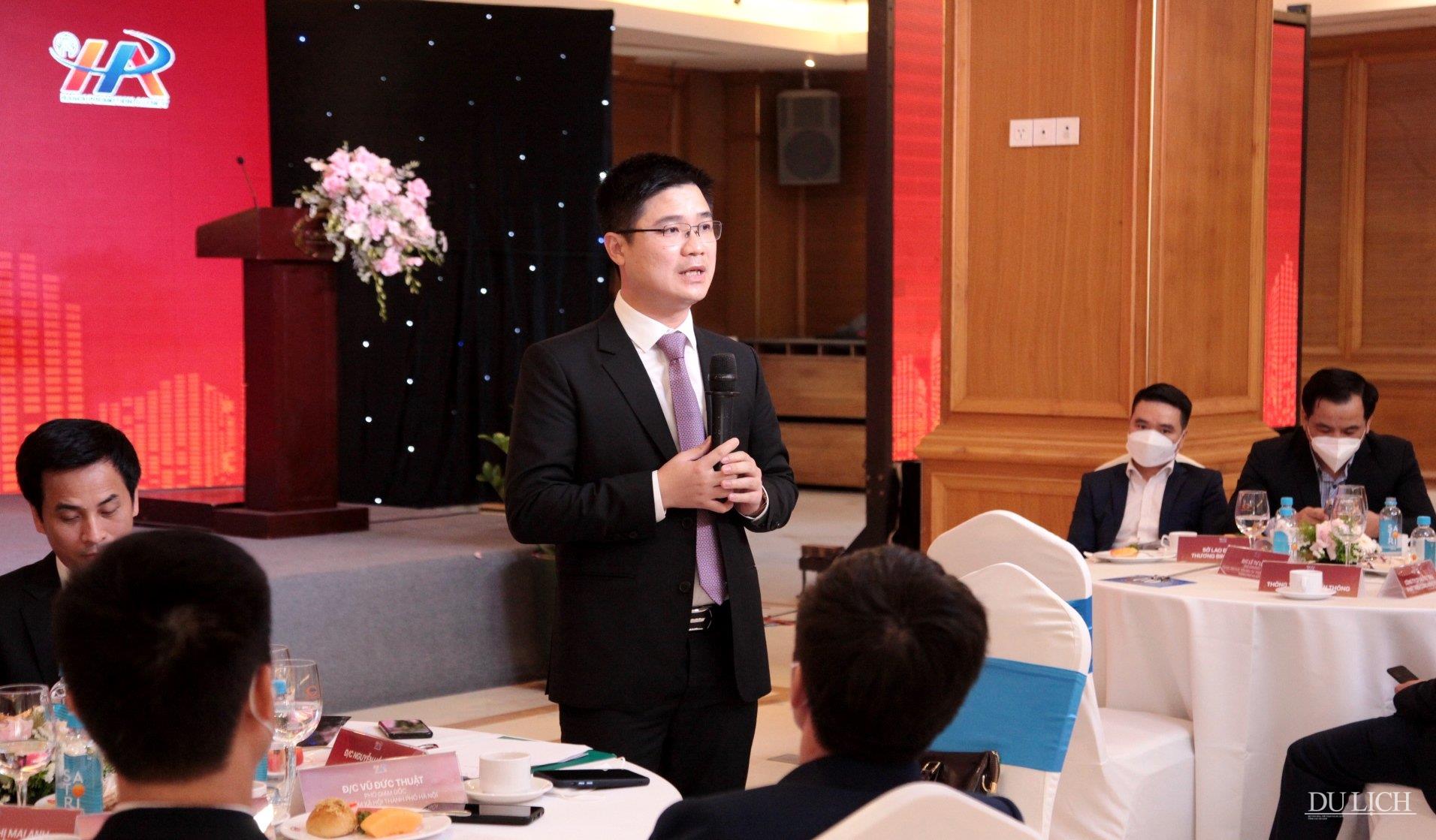 Phó Giám đốc Sở Du lịch Hà Nội Nguyễn Hồng Minh cũng chia sẻ thông tin về hoạt động của hỗ trợ doanh nghiệp